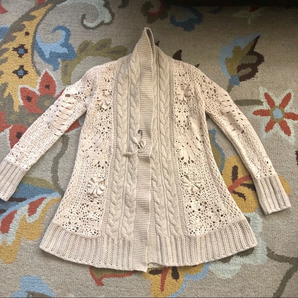 Hand-knit Star Stitched Cardigan, S, NWT - Picture 3 of 4